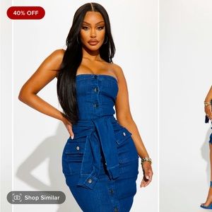 Denim tie up Dress